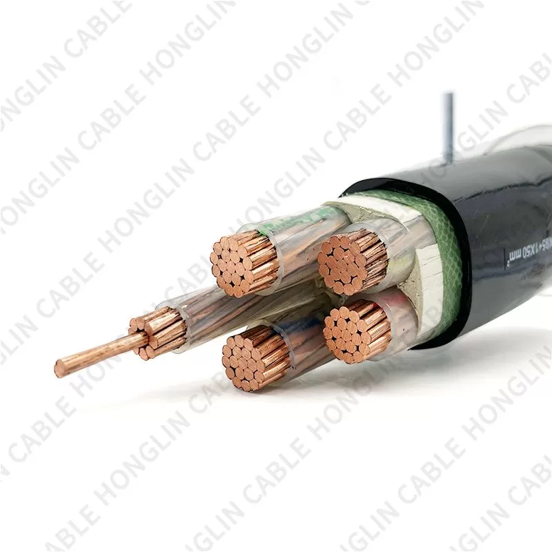 YJV XLPE Insulated PVC Sheathed with Copper Core Low Voltage Power Cable 4x95+1x50mm²