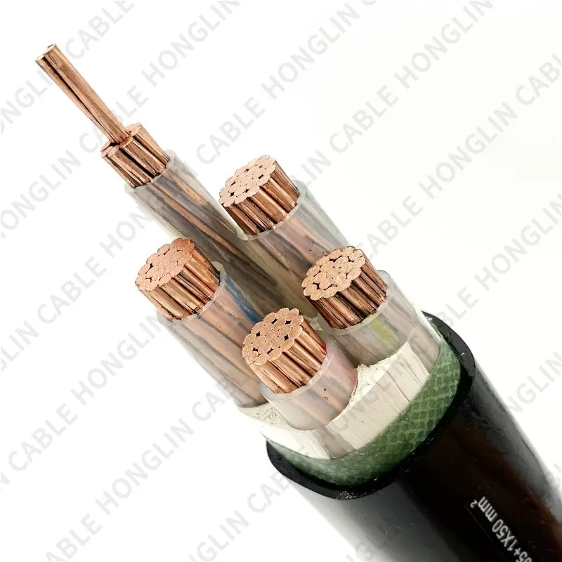 YJV XLPE Insulated PVC Sheathed with Copper Core Low Voltage Power Cable 4x95+1x50mm²