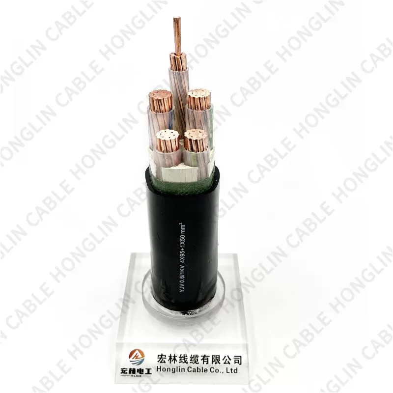 YJV XLPE Insulated PVC Sheathed with Copper Core Low Voltage Power Cable 4x95+1x50mm²