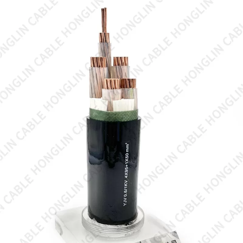 YJV XLPE Insulated PVC Sheathed with Copper Core Low Voltage Power Cable 4x95+1x50mm²