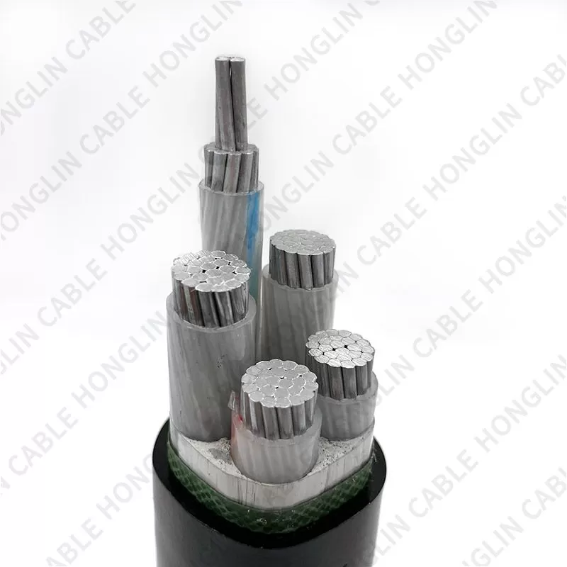 Factory wholesale low voltage aluminum power cables with PVC jacket 4+1 cores aluminum cable wires for construction 4x120+1x70mm²