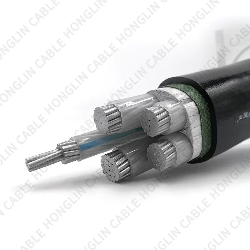 Factory wholesale low voltage aluminum power cables with PVC jacket 4+1 cores aluminum cable wires for construction 4x120+1x70mm²