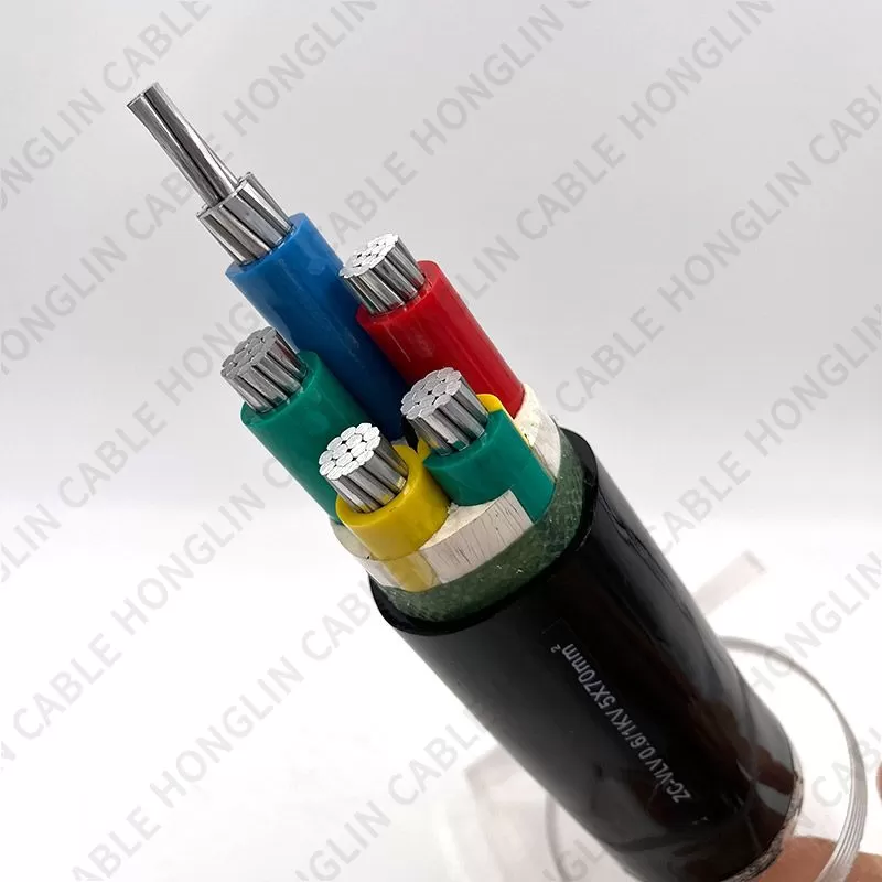 Manufacture supplier Multi-core aluminum core low price power wire electrical cables 5X70mm²