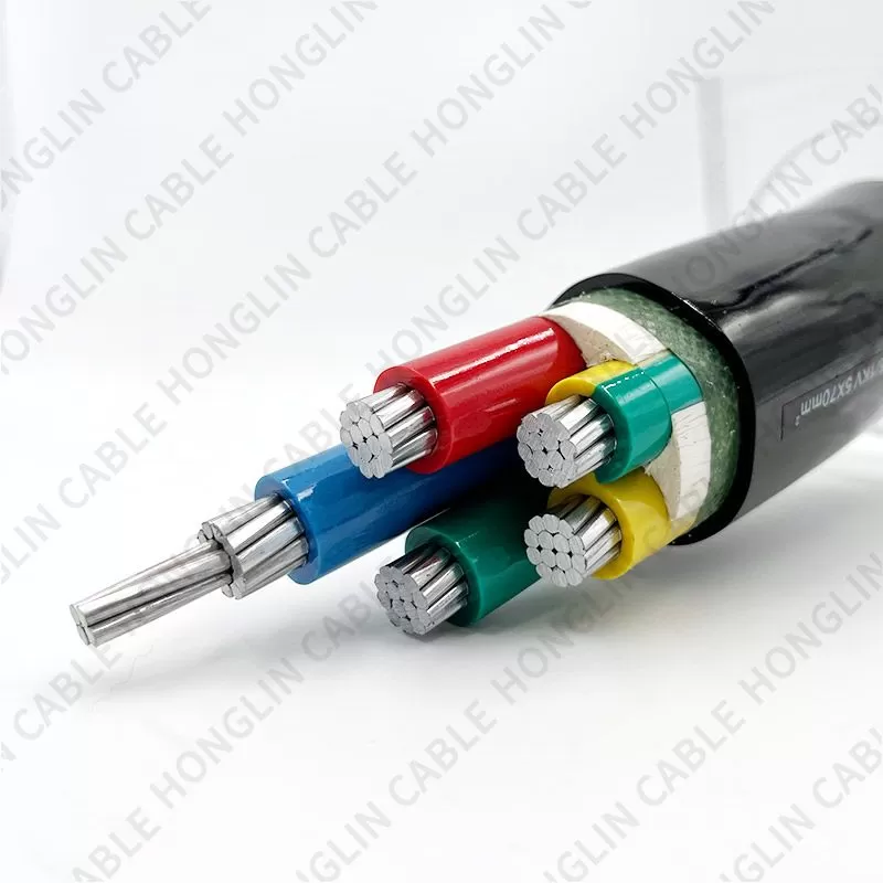 Manufacture supplier Multi-core aluminum core low price power wire electrical cables 5X70mm²