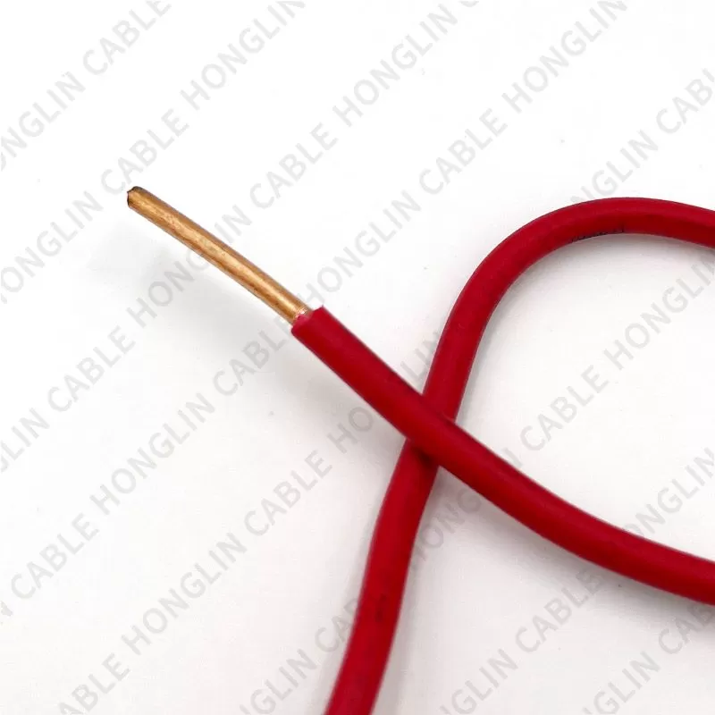 BV wire, copper core PVC insulated wire, which is an ordinary single-core hard conductor unsheathed cable(red)