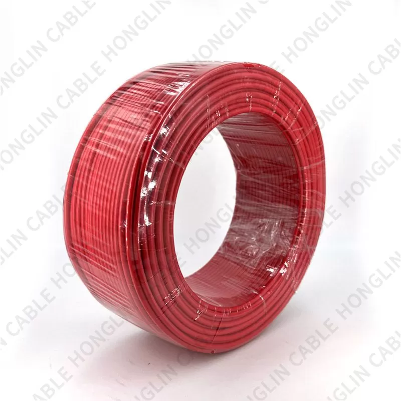 BV wire, copper core PVC insulated wire, which is an ordinary single-core hard conductor unsheathed cable(red)