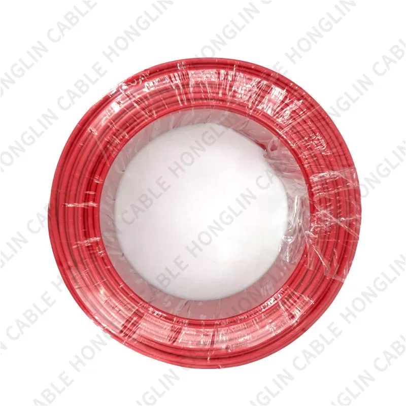 BV wire, copper core PVC insulated wire, which is an ordinary single-core hard conductor unsheathed cable(red)