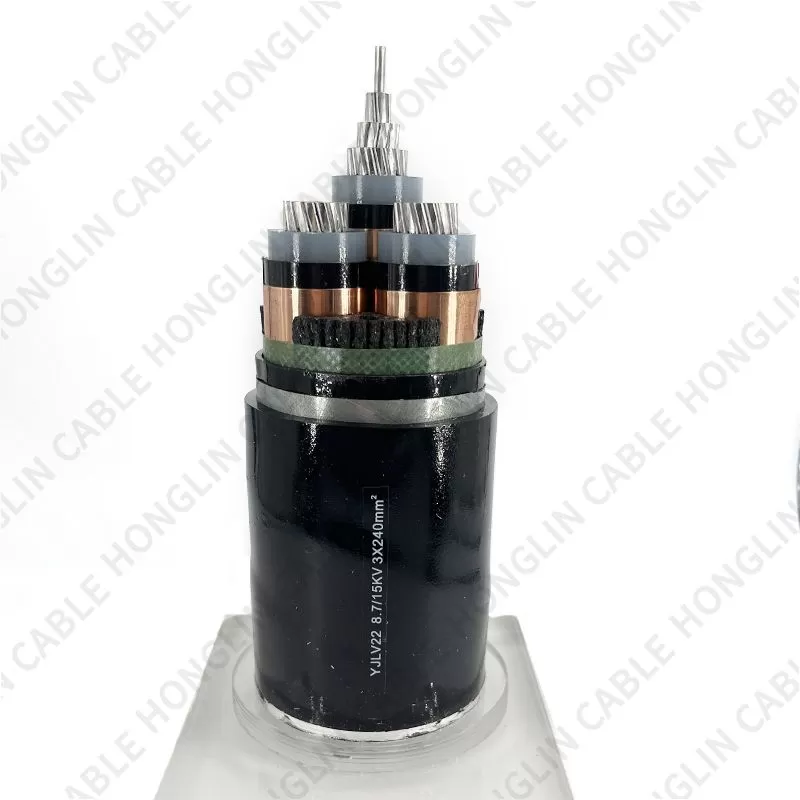 High Voltage Armoured Cable 3 Core Aluminum Cable Distribution Underground Electrical Cable