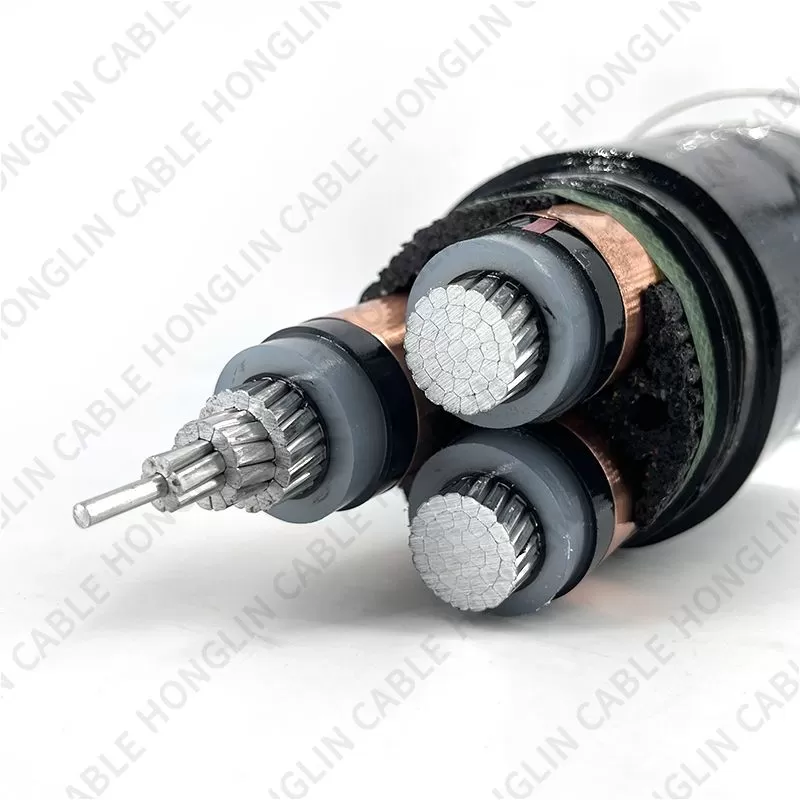 High Voltage Armoured Cable 3 Core Aluminum Cable Distribution Underground Electrical Cable