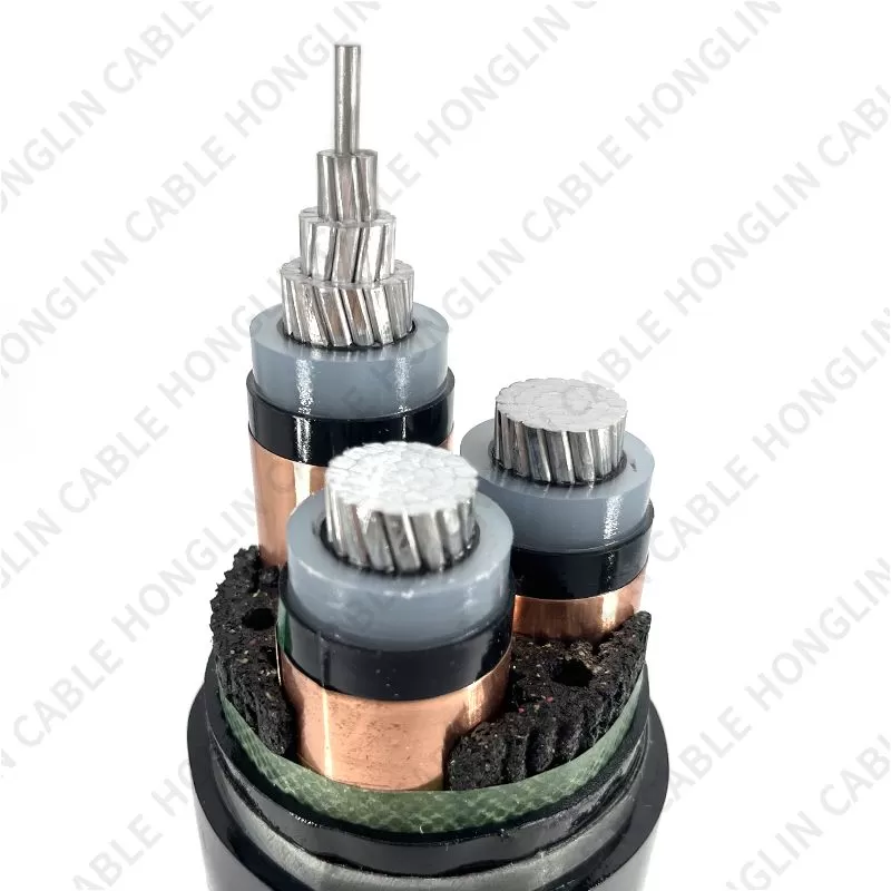 High Voltage Armoured Cable 3 Core Aluminum Cable Distribution Underground Electrical Cable