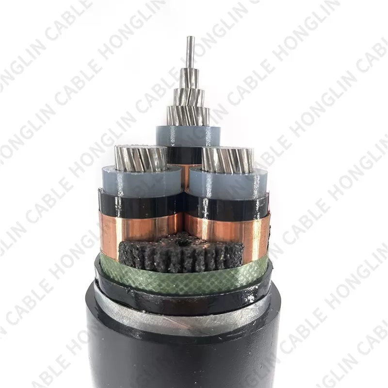 High Voltage Armoured Cable 3 Core Aluminum Cable Distribution Underground Electrical Cable