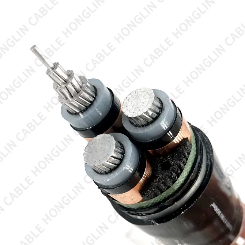 High Voltage Armoured Cable 3 Core Aluminum Cable Distribution Underground Electrical Cable