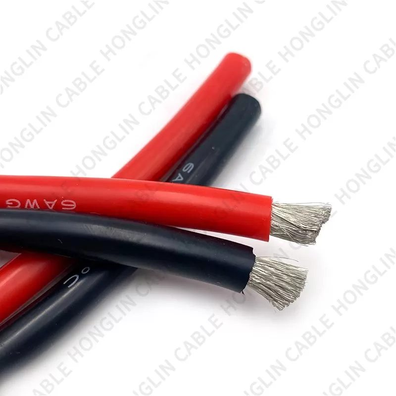 Factory price new heat resistants Flexible Silicone Copper Wires Cable 6awg 18awg 24awg  Tinned Copper Wires high voltage wire for solar battery