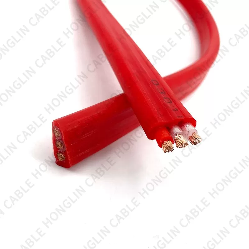 Flat Wire Cable 2 Cores 3 Cores 4 Cores Silicone Rubber Flat Wire Cable