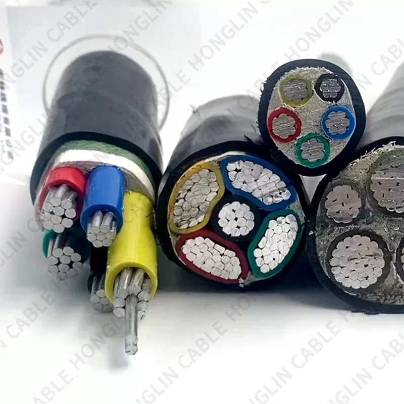 Power Cable Factory Direct Armored Buried Aluminum Black PVC CE Construction Low Voltage aluminum  or Customized