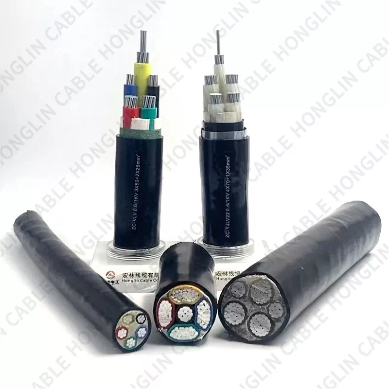 Power Cable Factory Direct Armored Buried Aluminum Black PVC CE Construction Low Voltage aluminum  or Customized