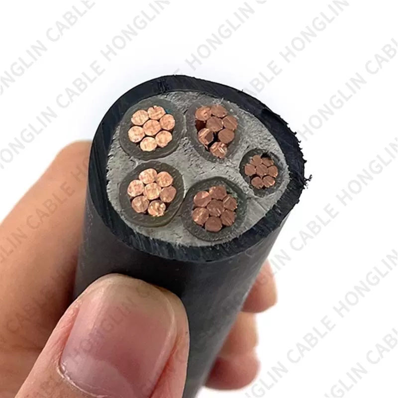 4x35+1x16mm² Pure Copper Crosslinking 5 Core Electric Wire Origin ISO Manufacturer PVC PUR XLPE Insulated Power Cable