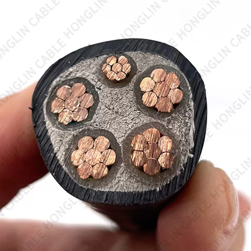 4x35+1x16mm² Pure Copper Crosslinking 5 Core Electric Wire Origin ISO Manufacturer PVC PUR XLPE Insulated Power Cable