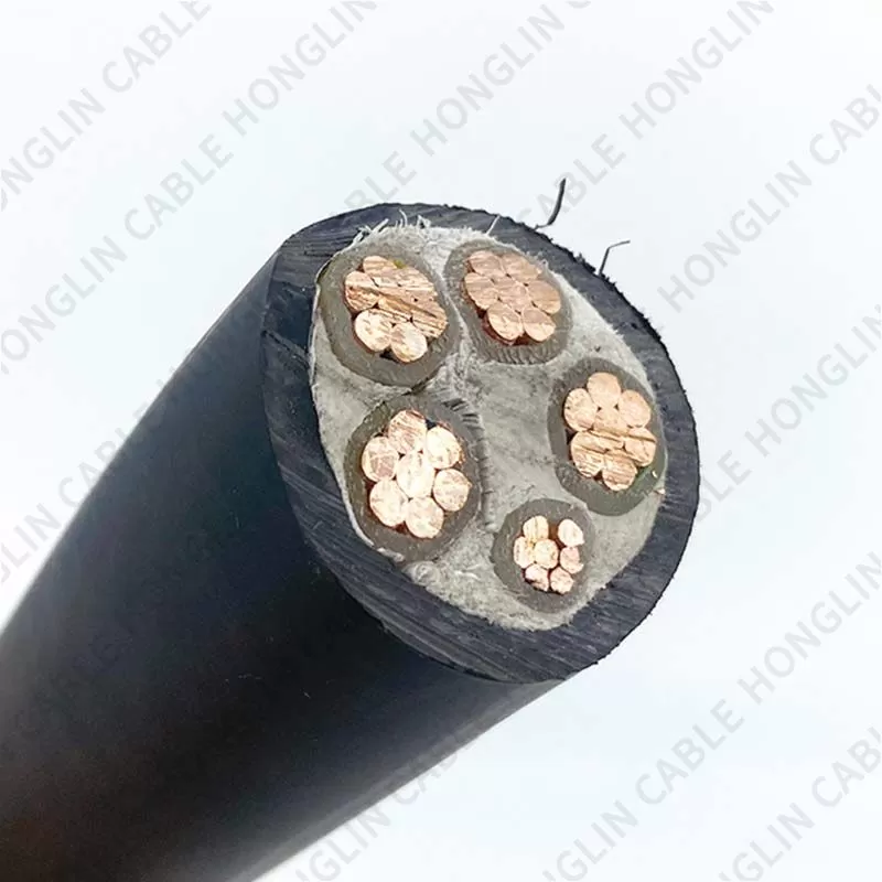 Honglin High quality 5 core copper conductor YJV 0.6 to 1kv XLPE insulated low voltage power cable