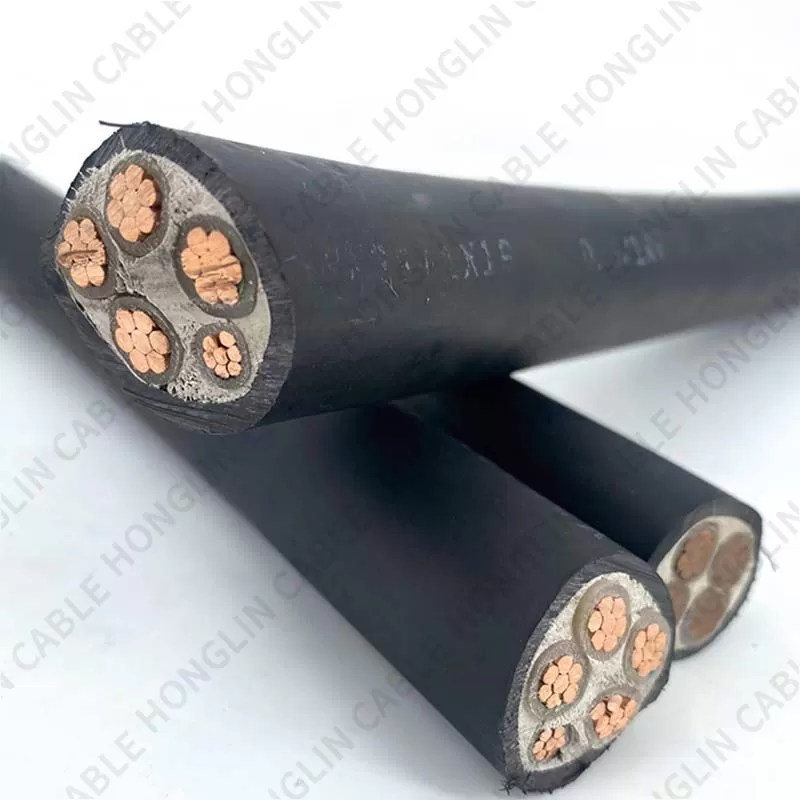 Honglin High quality 5 core copper conductor YJV 0.6 to 1kv XLPE insulated low voltage power cable