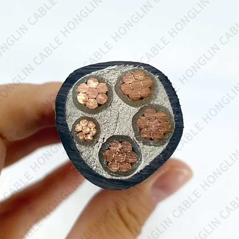 Honglin High quality 5 core copper conductor YJV 0.6 to 1kv XLPE insulated low voltage power cable