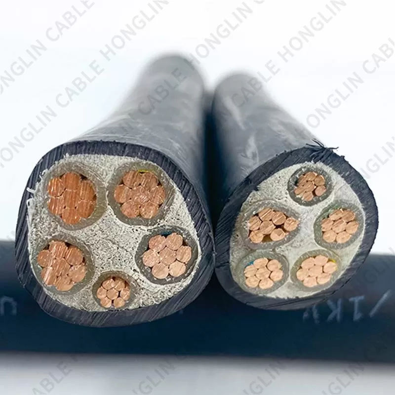 Honglin High quality 5 core copper conductor YJV 0.6 to 1kv XLPE insulated low voltage power cable