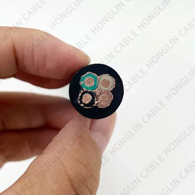 Four cores 4*2.5 mm cable tinned copper conductor and  Rubber Insulated Flexible Cable with Shield