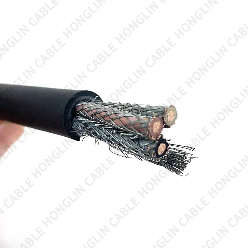 Four cores 4*2.5 mm cable tinned copper conductor and  Rubber Insulated Flexible Cable with Shield