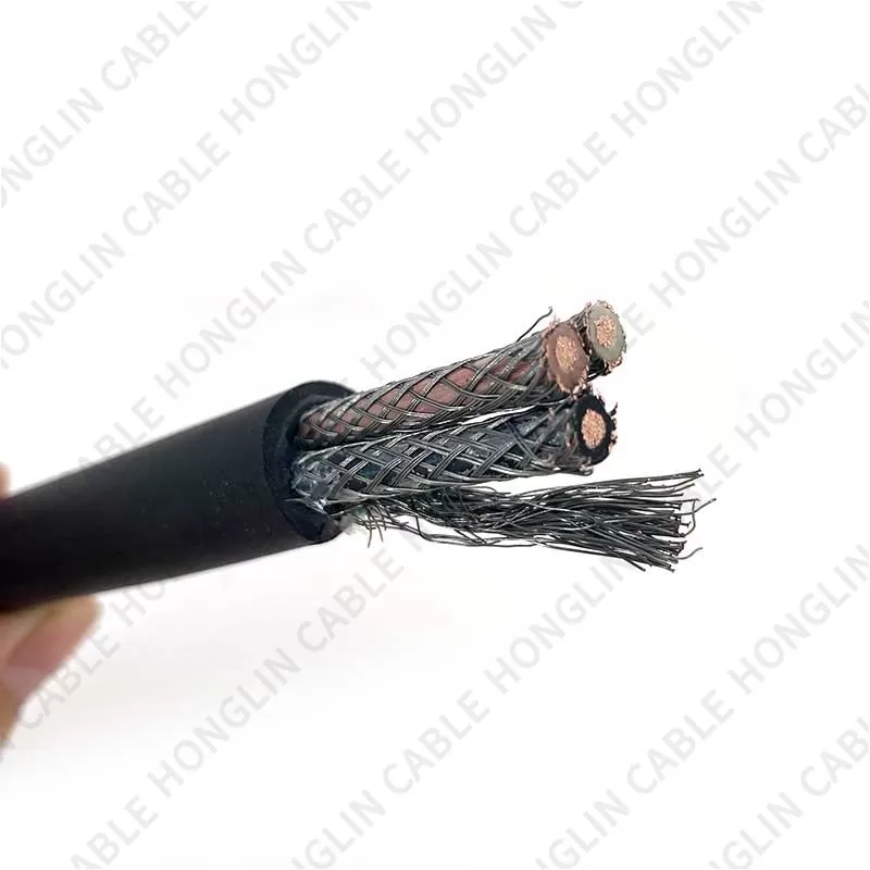 Four cores 4*2.5 mm cable tinned copper conductor and  Rubber Insulated Flexible Cable with Shield