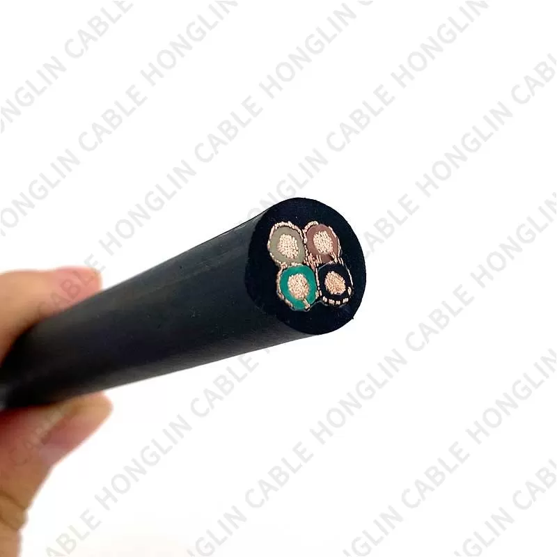 Four cores 4*2.5 mm cable tinned copper conductor and  Rubber Insulated Flexible Cable with Shield