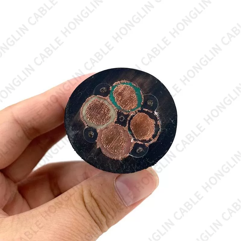 Four cores 4*25 mm cable tinned copper conductor and Rubber Insulated Flexible Cable with Shield