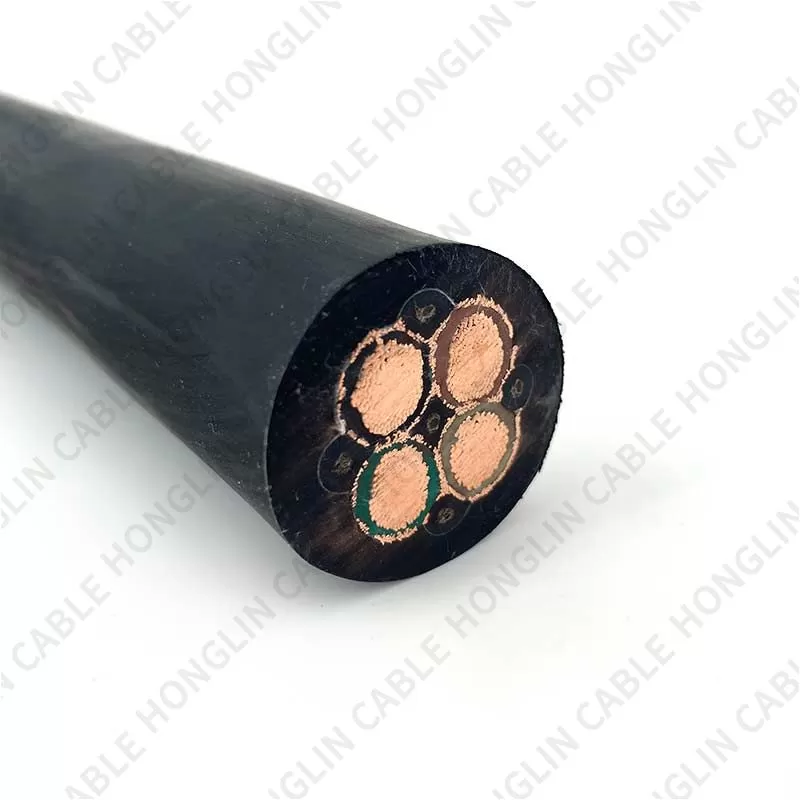 Four cores 4*25 mm cable tinned copper conductor and Rubber Insulated Flexible Cable with Shield