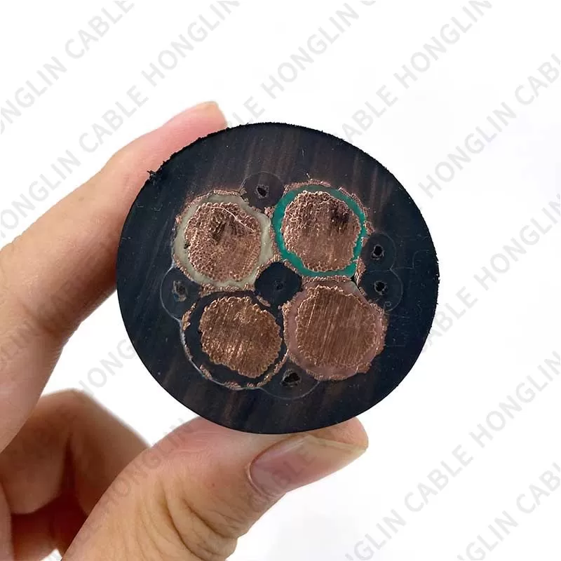 Four cores 4*38 mm cable tinned copper conductor and Rubber Insulated Flexible Cable with Shield