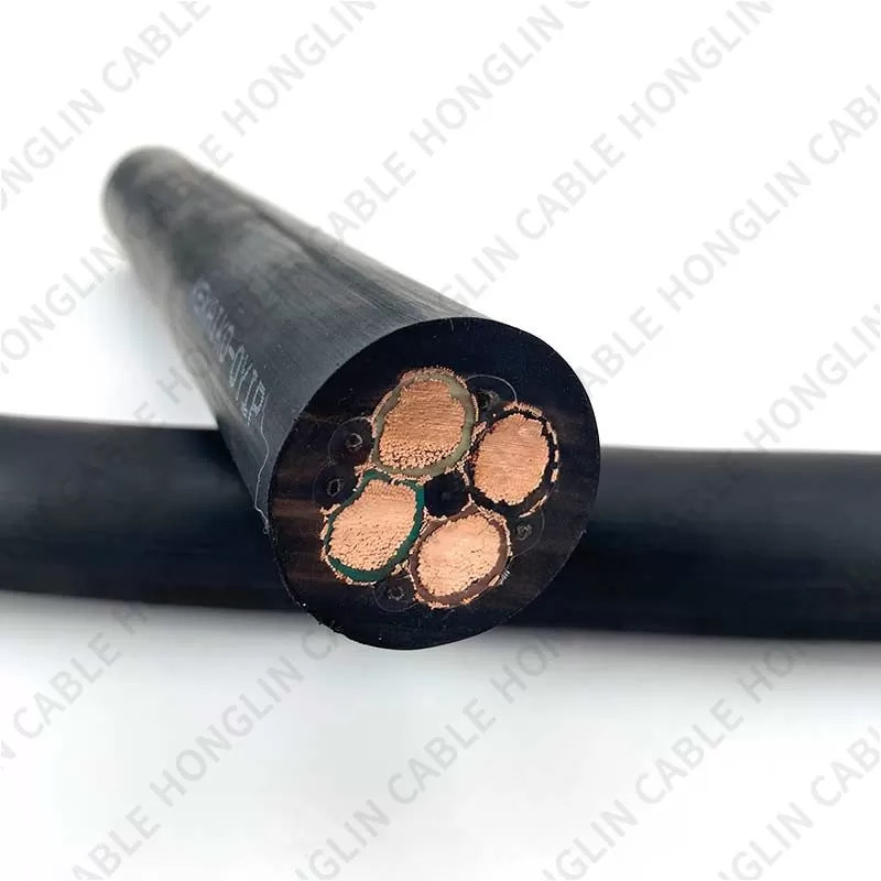 Four cores 4*38 mm cable tinned copper conductor and Rubber Insulated Flexible Cable with Shield