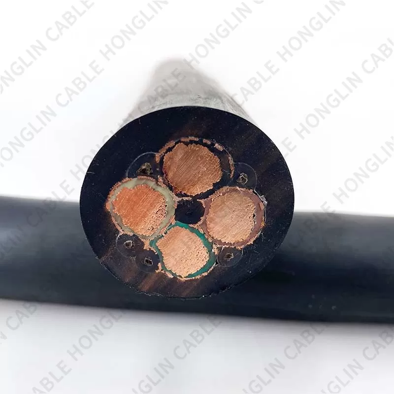 Four cores 4*38 mm cable tinned copper conductor and Rubber Insulated Flexible Cable with Shield