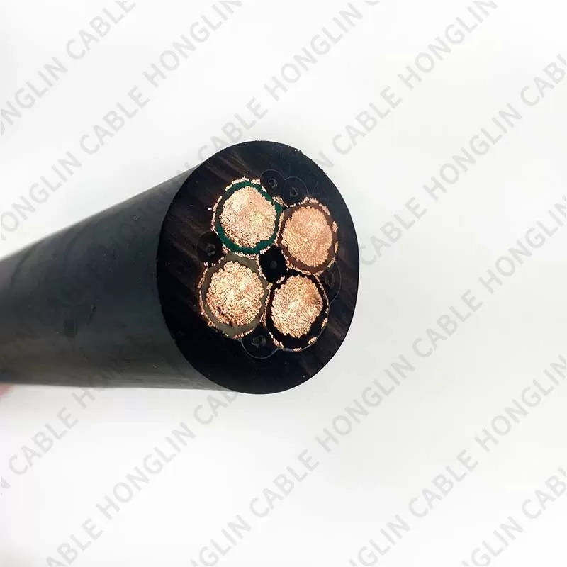 Four cores 4*38 mm cable tinned copper conductor and Rubber Insulated Flexible Cable with Shield