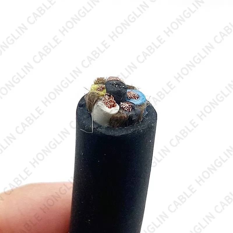 Five cores 3x2.5+2x1.5 mm cable  copper conductor and Rubber Insulated Flexible Cable with steel core