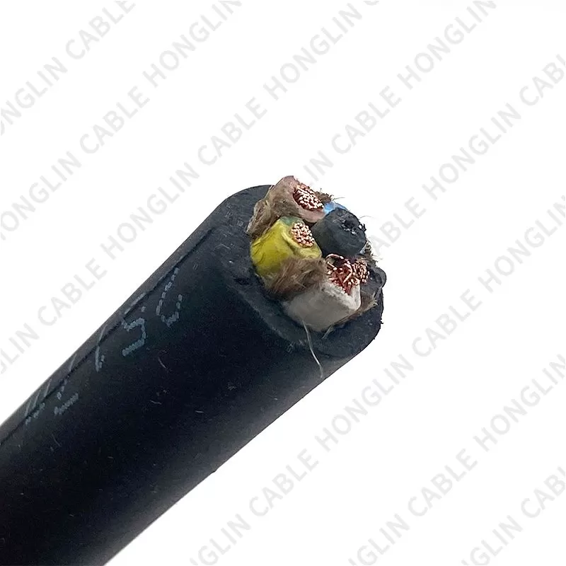 Five cores 3x2.5+2x1.5 mm cable  copper conductor and Rubber Insulated Flexible Cable with steel core