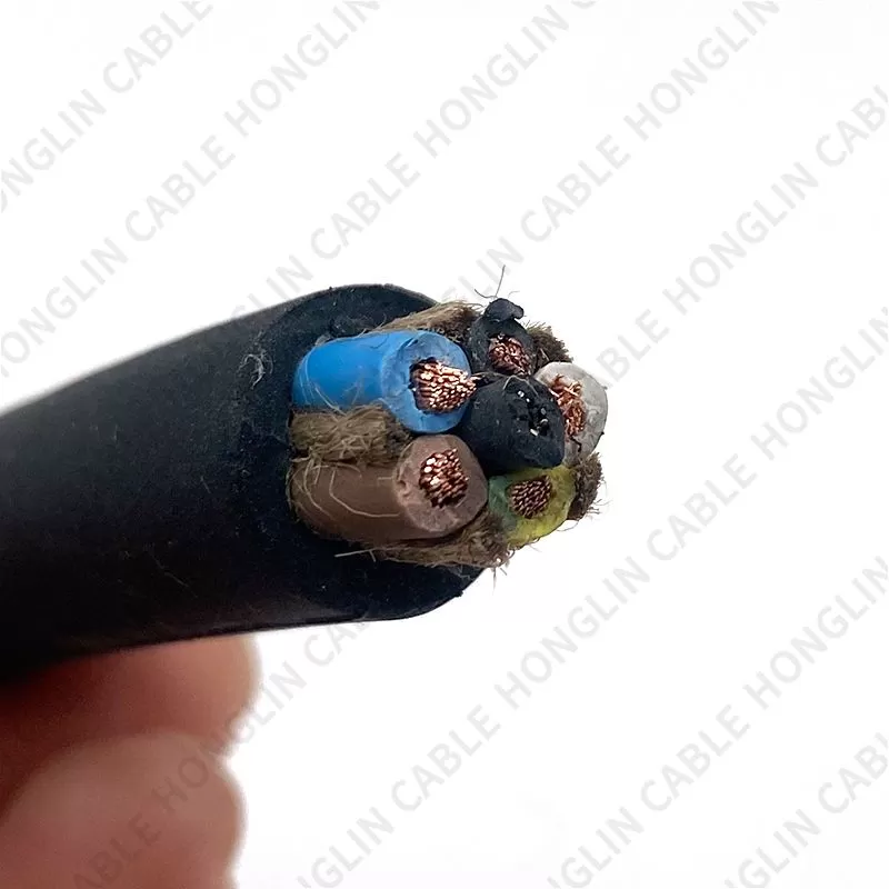 Five cores 3x1.8+2x1.5 mm cable copper conductor and Rubber Insulated Flexible Cable with steel core