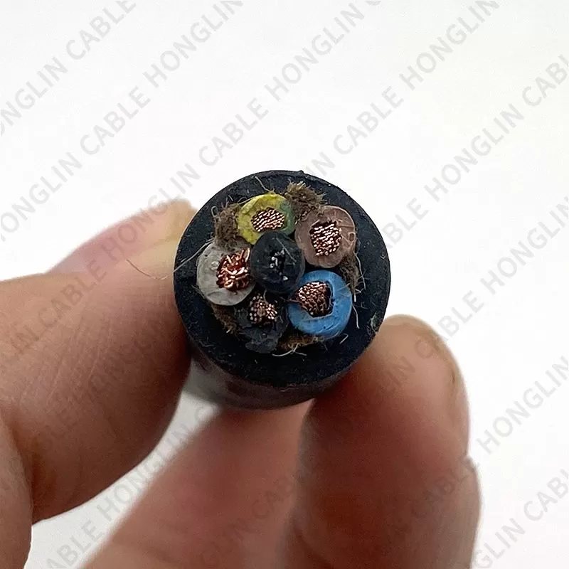 Five cores 3x1.8+2x1.5 mm cable copper conductor and Rubber Insulated Flexible Cable with steel core