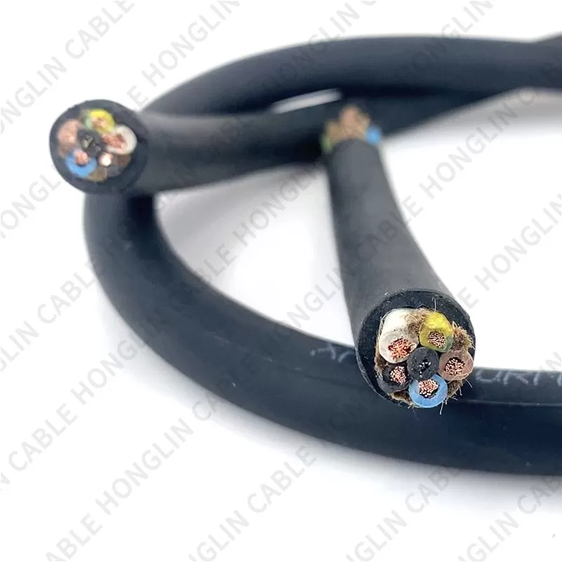 Five cores 3x2.5+2x1.5 mm cable  copper conductor and Rubber Insulated Flexible Cable with steel core