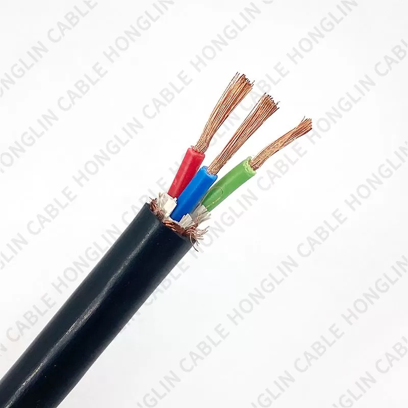 RVV Wire Cable Extension Cord Copper Wire Electricity Cable 3 Conductor 0.75mm 1mm 1.5mm 2.5mm Electric Cores Black Xlpe power cable