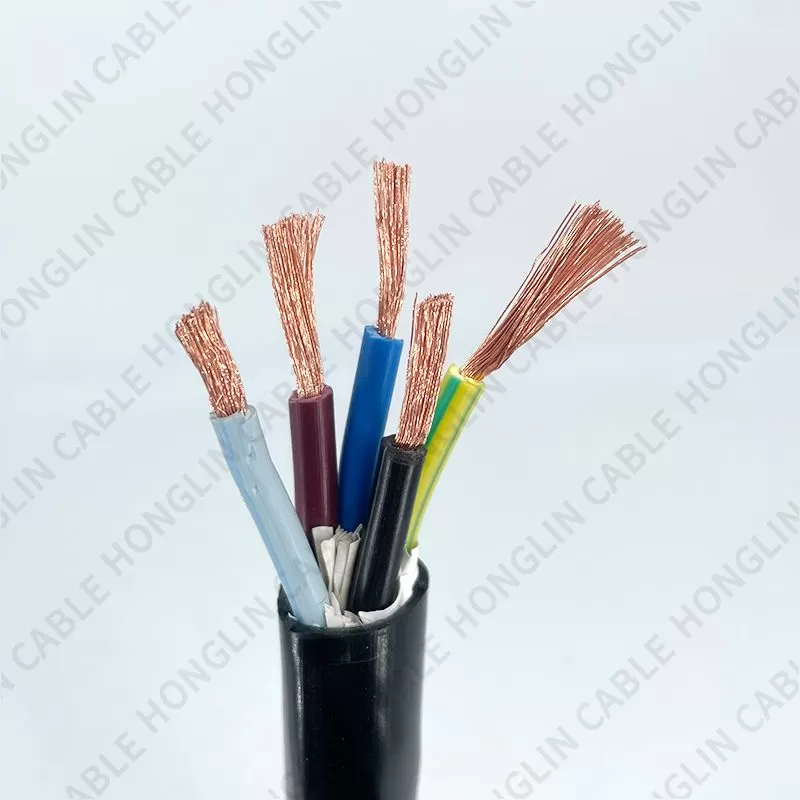 5cores 1.5mm2 H05VV-F NYMHY power flexible cable RVV unshielded electrical wires