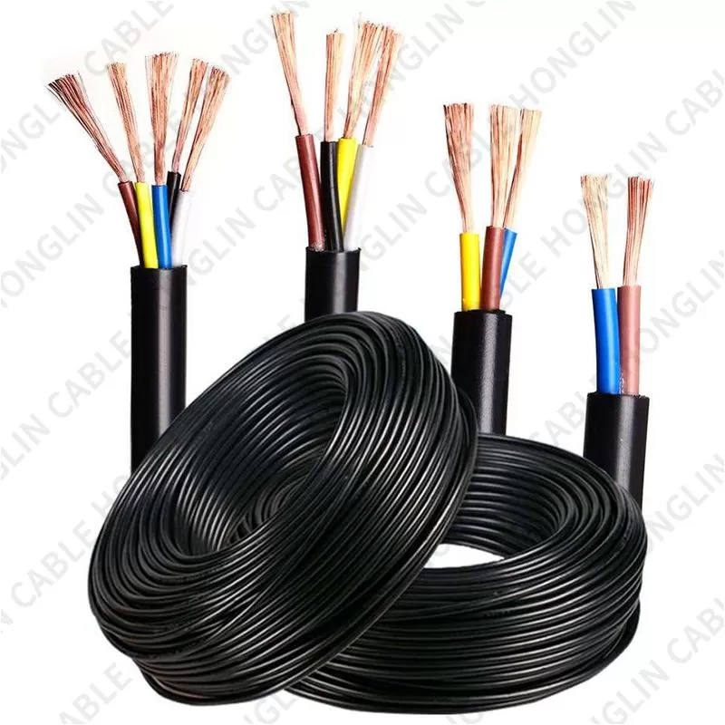 Flexible Soft Electrical Power Cable RV RVV Copper 0.5mm 0.75mm 1mm 1.5mm 2mm 2.5mm 4mm 6mm OEM Insulated wire cables housed