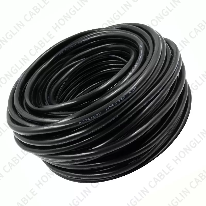 Flexible Soft Electrical Power Cable RV RVV Copper 0.5mm 0.75mm 1mm 1.5mm 2mm 2.5mm 4mm 6mm OEM Insulated wire cables housed