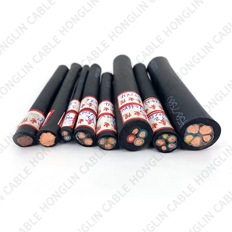 Factory direct sales 450/750V  multi-core copper conductor cable 2.5mm 6mm 35mm 50mm 95mm  rubber sheathed  flexible cable