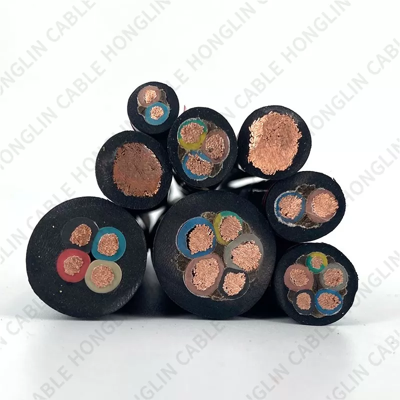 Factory direct sales 450/750V  multi-core copper conductor cable 2.5mm 6mm 35mm 50mm 95mm  rubber sheathed  flexible cable