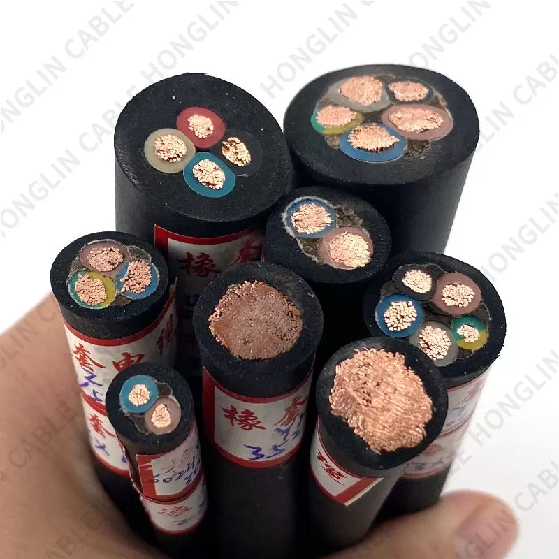 Factory direct sales 450/750V  multi-core copper conductor cable 2.5mm 6mm 35mm 50mm 95mm  rubber sheathed  flexible cable