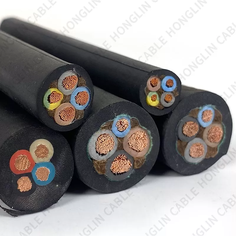 Rubber sheathed wire 1-5 multi-core copper conductor soft wire copper sheathed flexible cable shielding wire and cable