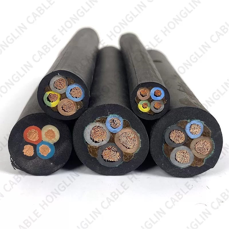 Rubber sheathed wire 1-5 multi-core copper conductor soft wire copper sheathed flexible cable shielding wire and cable